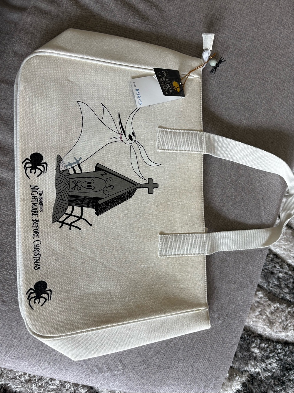Disney The Nightmare Before Christmas Jack Skellington White Canvas Tote